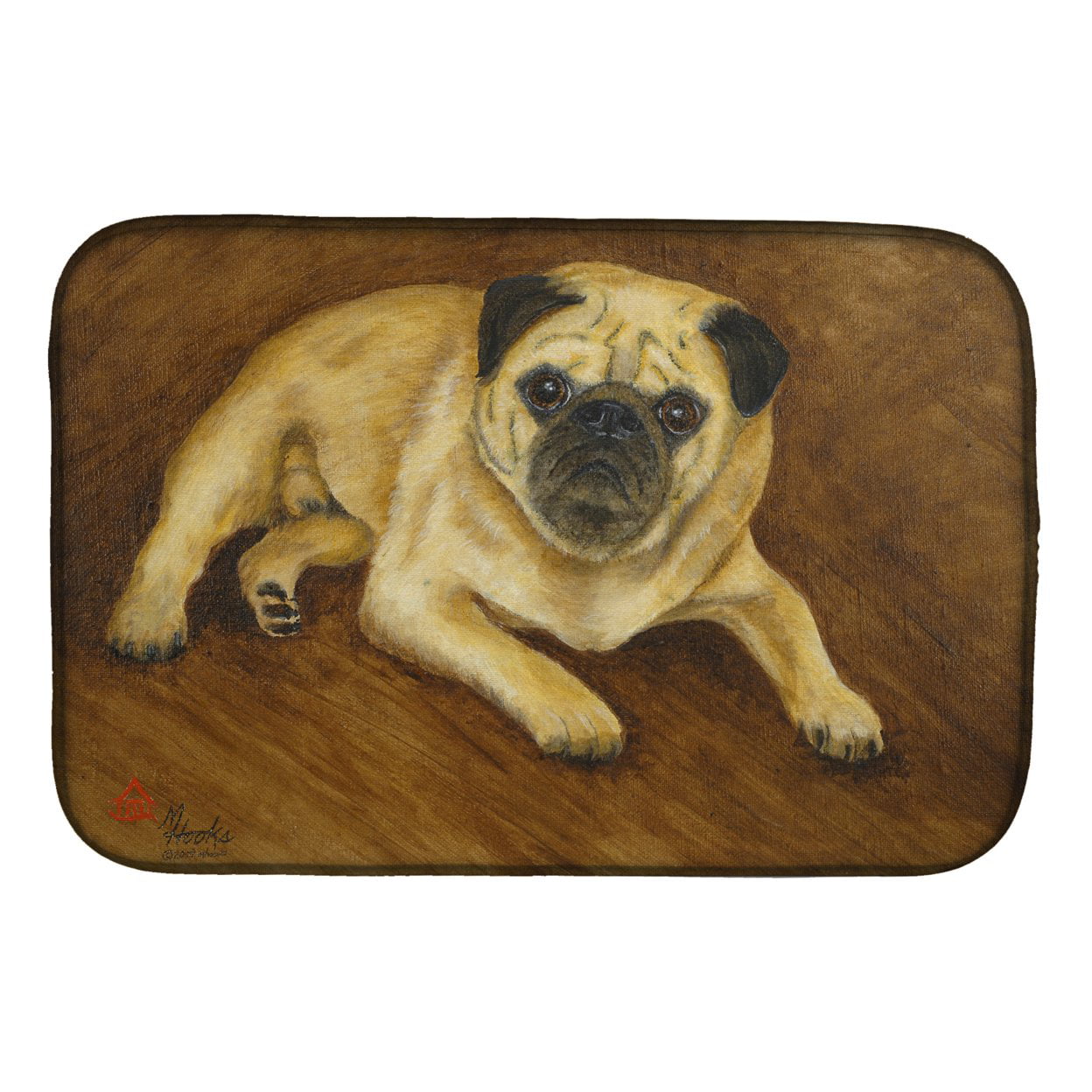 Picture of Carolines Treasures MH1062DDM Fawn Pug Roscoe Dish Drying Mat