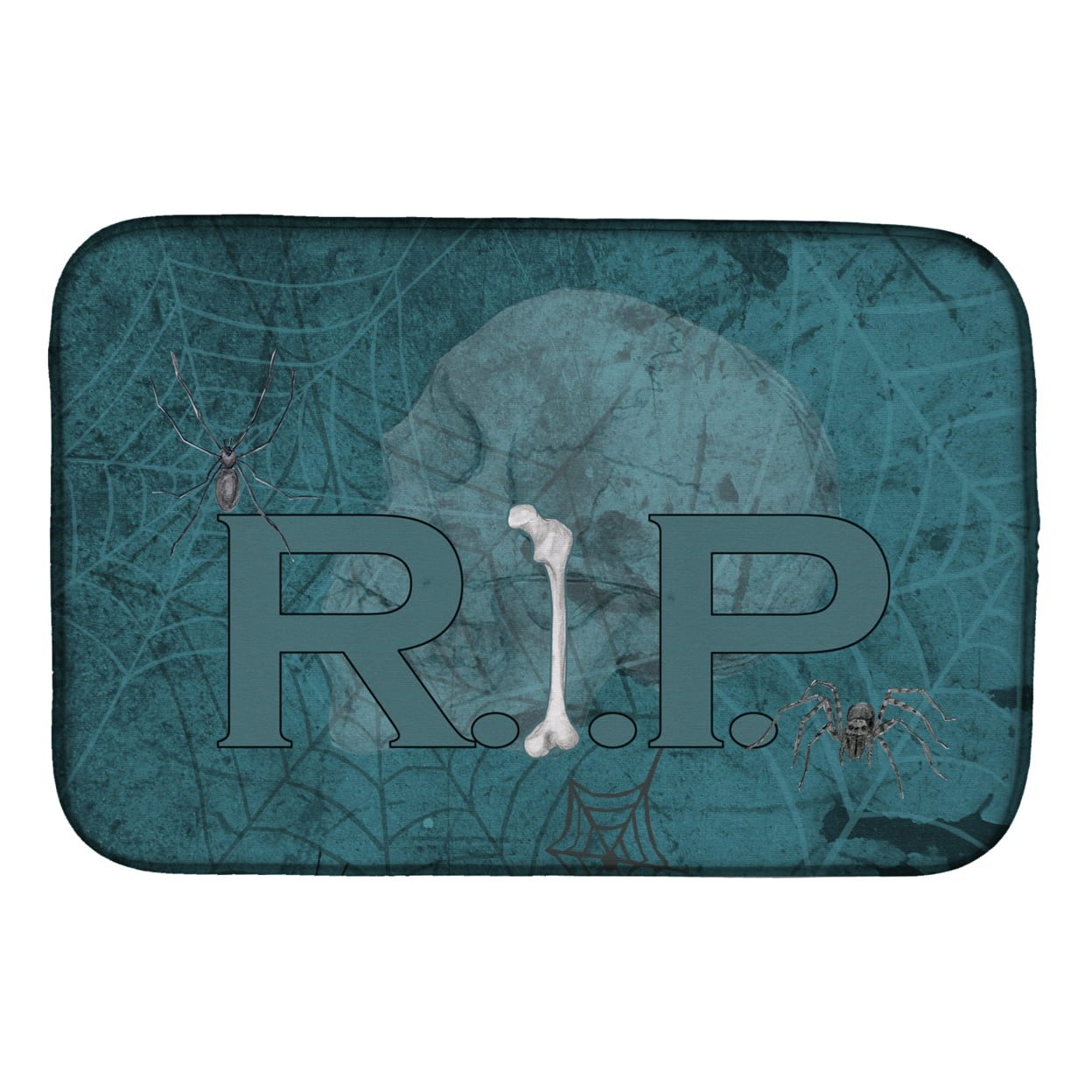 Picture of Carolines Treasures SB3004DDM Rest in Peace With Spider Web Halloween Dish Drying Mat