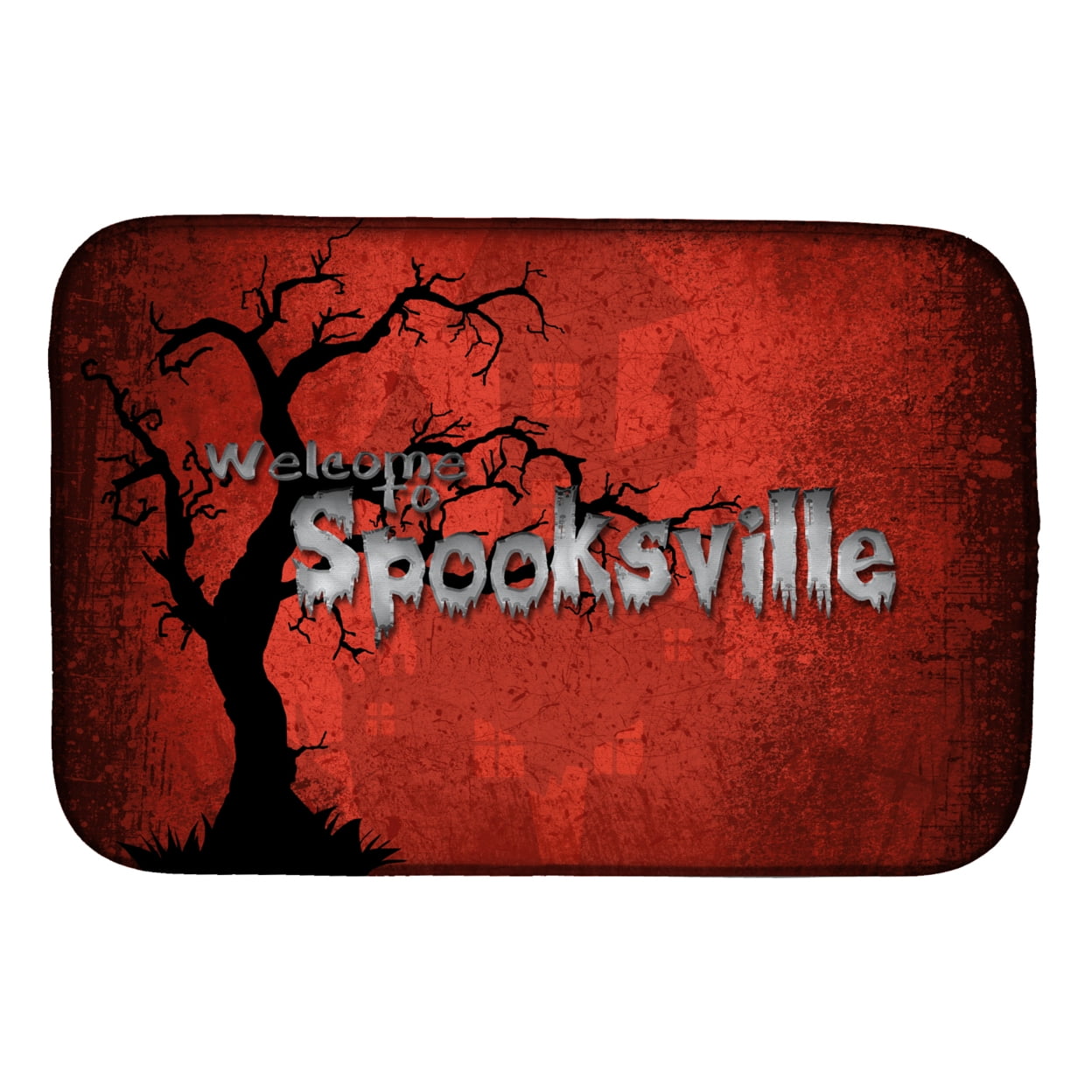 Picture of Carolines Treasures SB3008DDM Welcome to Spooksville Halloween Dish Drying Mat
