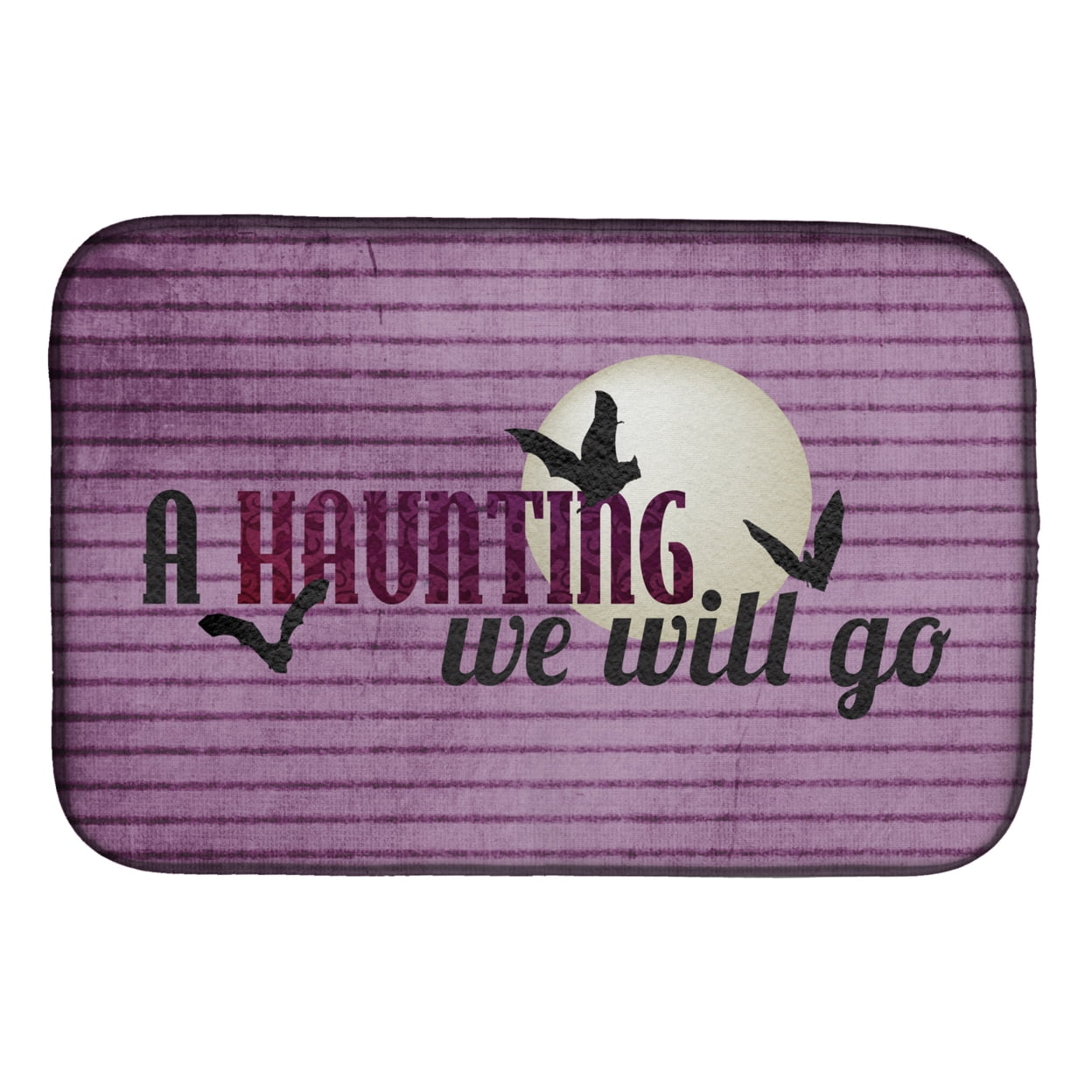 Picture of Carolines Treasures SB3015DDM A Haunting We Will Go Halloween Dish Drying Mat