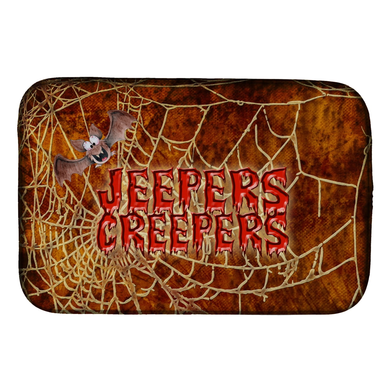 Picture of Carolines Treasures SB3018DDM Jeepers Creepers With Bat & Spider Web Halloween Dish Drying Mat