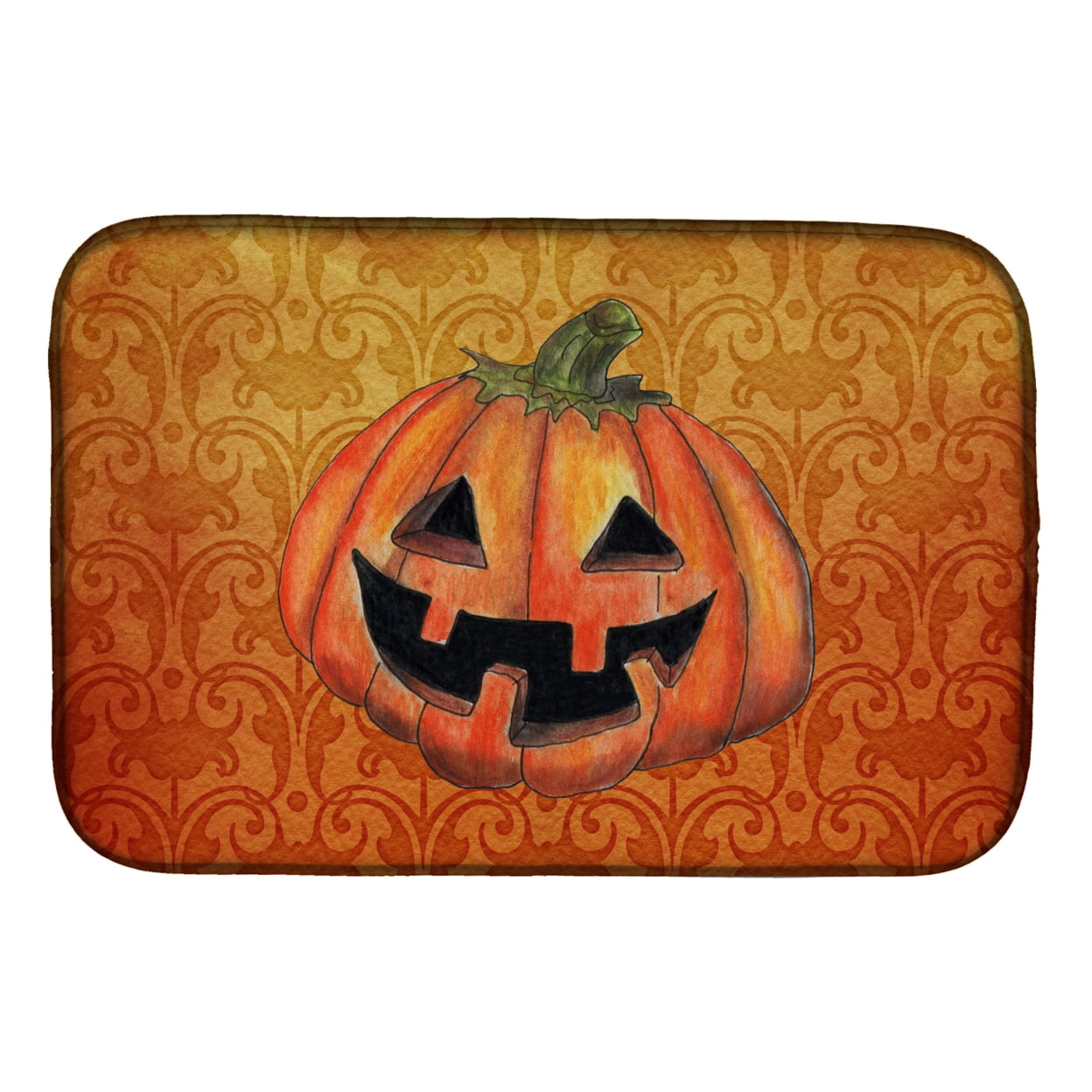 Picture of Carolines Treasures SB3020DDM October Pumpkin Halloween Dish Drying Mat