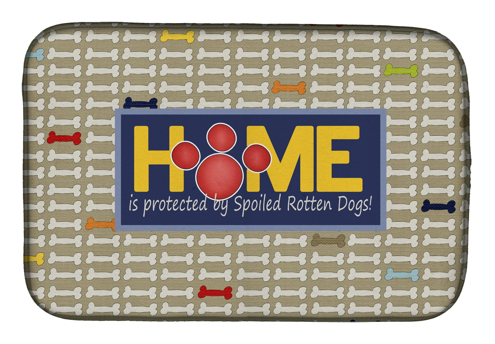 Picture of Carolines Treasures SB3053DDM Home is Protected by Spoiled Rotten Dogs Dish Drying Mat