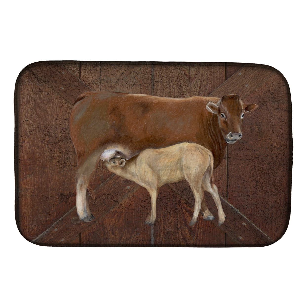 Picture of Carolines Treasures SB3074DDM Cow Momma & Baby Dish Drying Mat