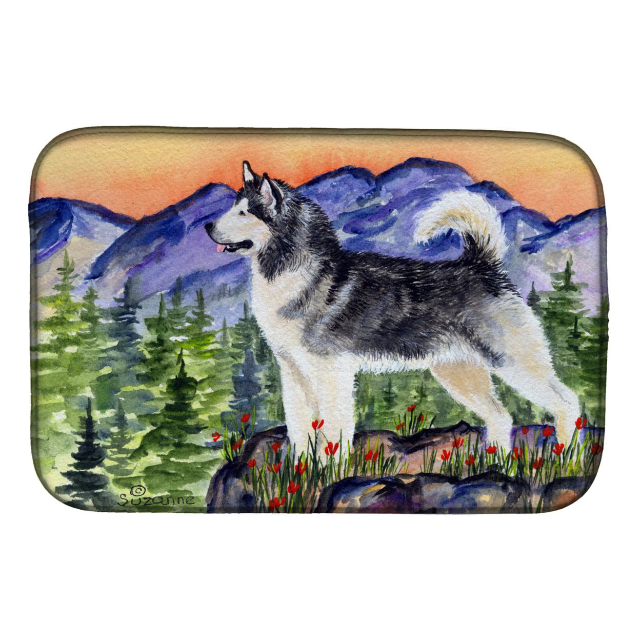 Picture of Carolines Treasures SS8157DDM Alaskan Malamute Dish Drying Mat