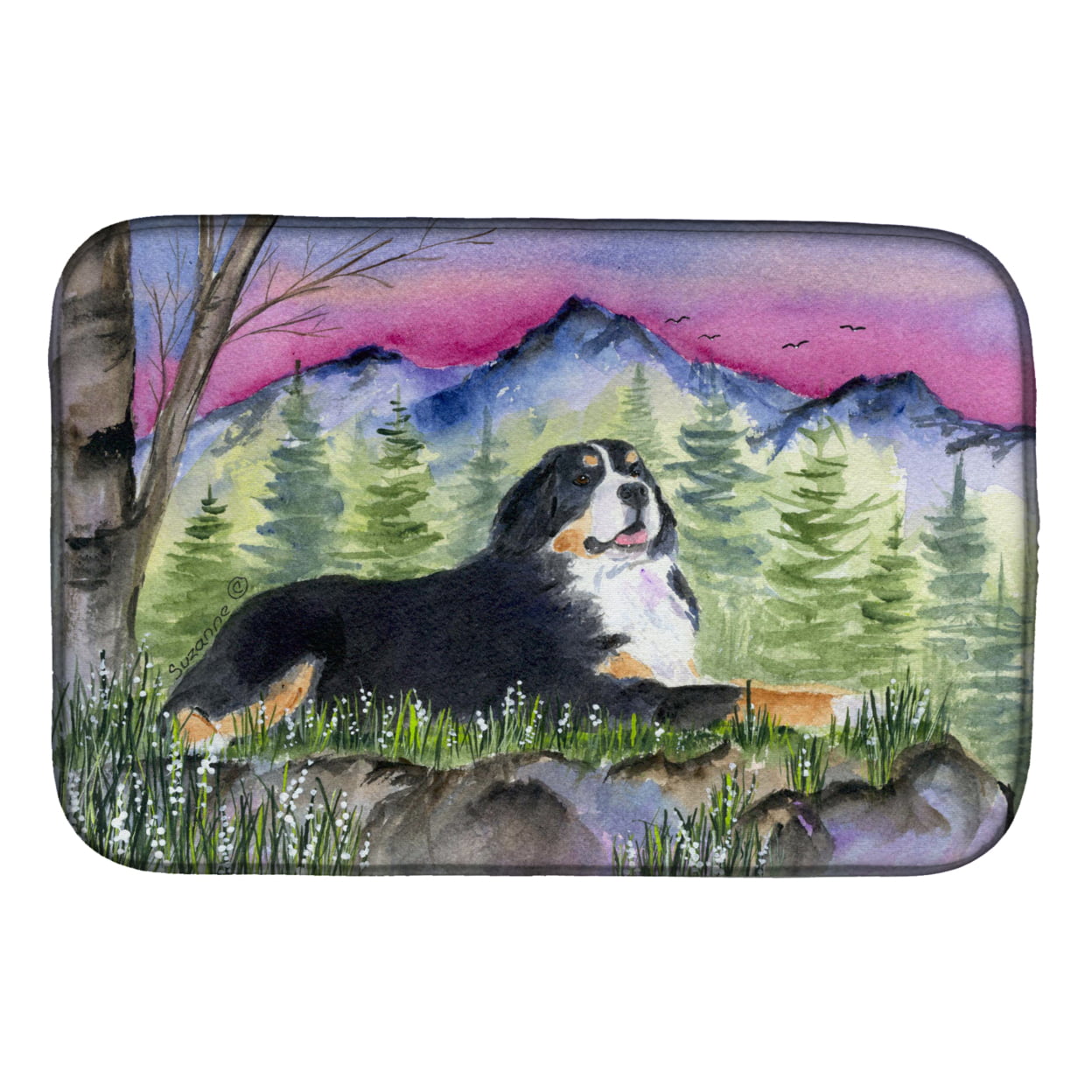 Picture of Carolines Treasures SS8332DDM Bernese Mountain Dog Dish Drying Mat