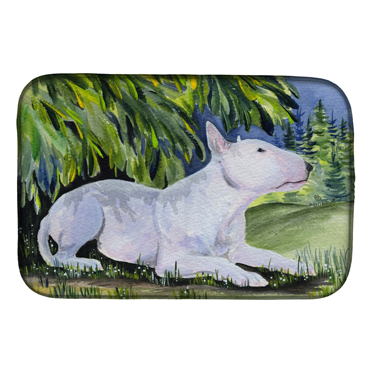 Picture of Carolines Treasures SS8266DDM Bull Terrier Dish Drying Mat