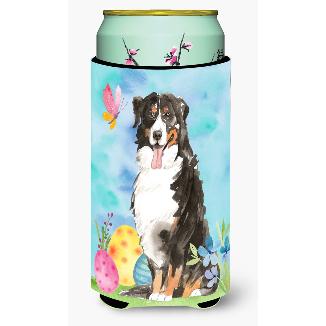 Easter Eggs Bernese Mountain Dog Tall Boy Beverage Insulator Hugger