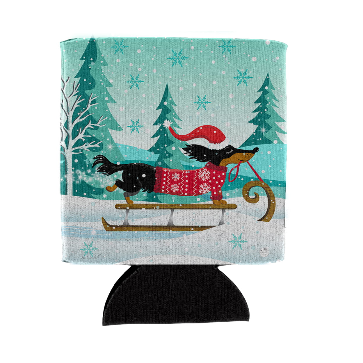 Picture of Carolines Treasures VHA3030CC Merry Christmas Dachshund Can or Bottle Hugger