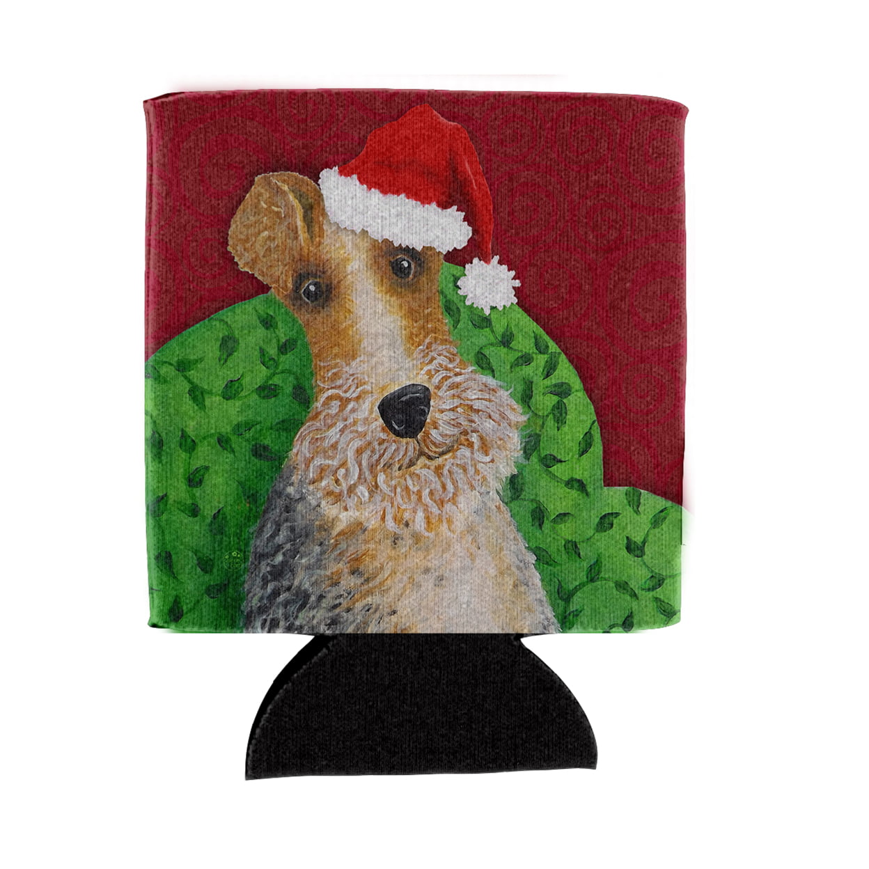 Picture of Carolines Treasures VHA3040CC Wire Fox Terrier Christmas Can or Bottle Hugger