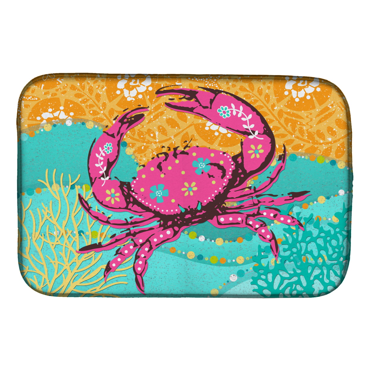 Picture of Carolines Treasures VHA3028DDM Coastal Pink Crab Dish Drying Mat