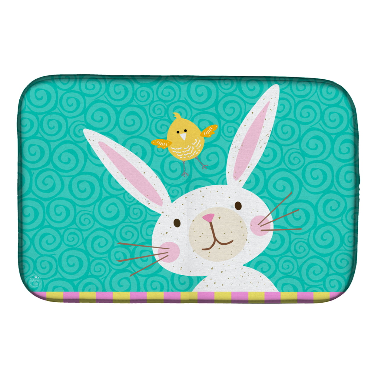 Picture of Carolines Treasures VHA3032DDM Happy Easter Rabbit Dish Drying Mat