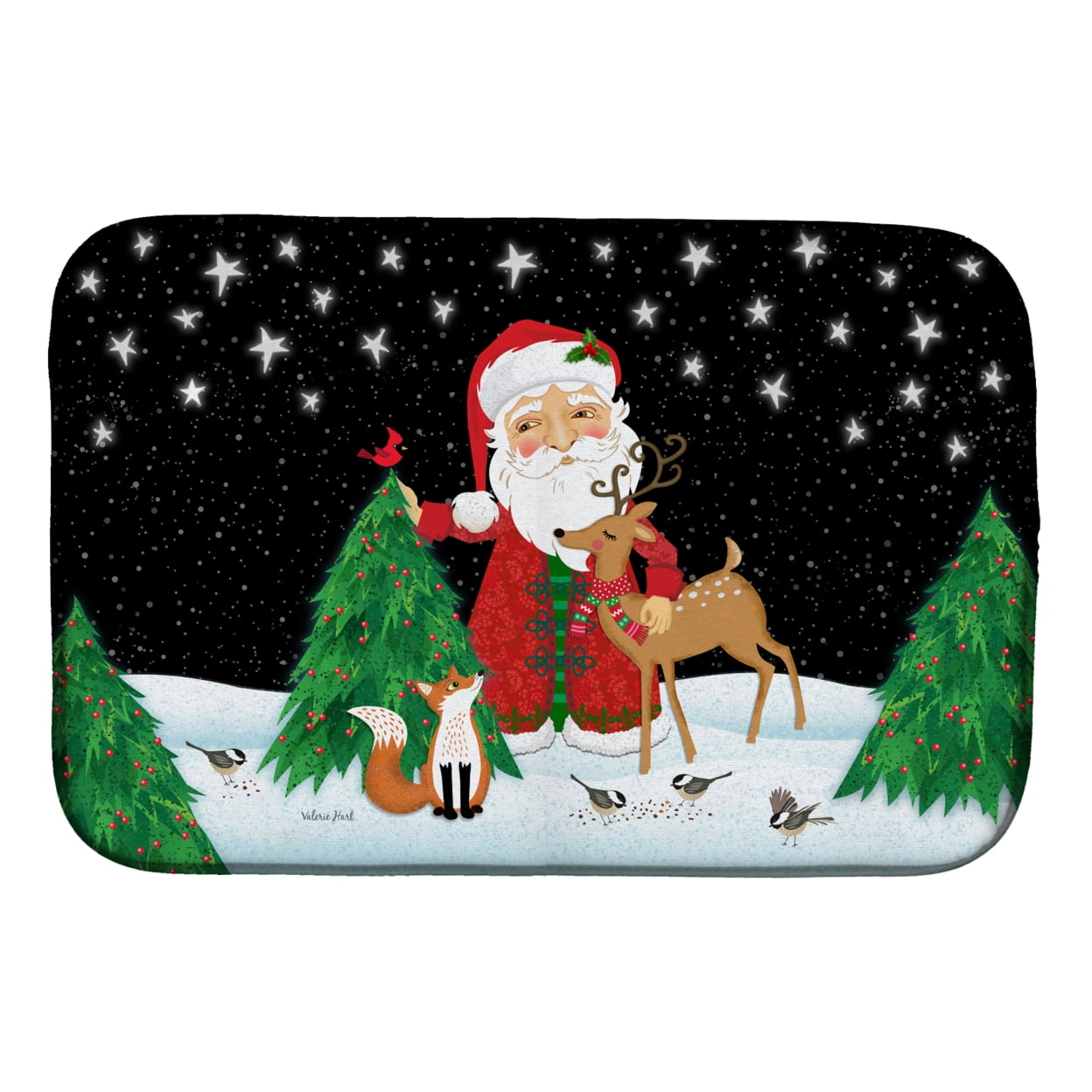 Picture of Carolines Treasures VHA3033DDM Santa Claus Christmas Dish Drying Mat