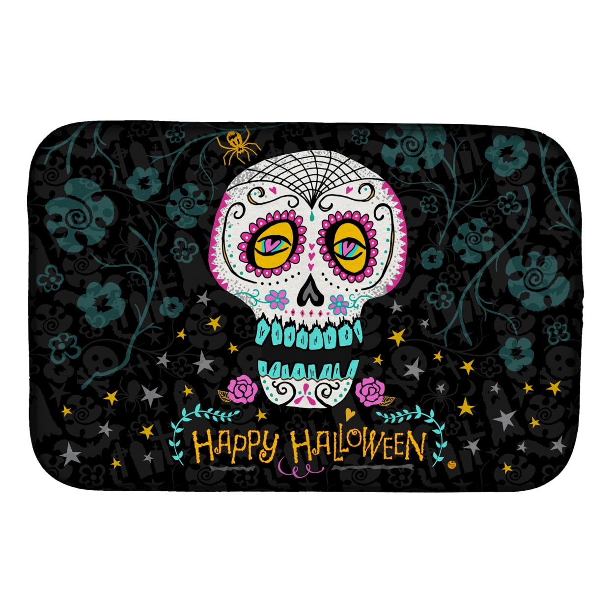 Picture of Carolines Treasures VHA3035DDM Happy Halloween Day of the Dead Dish Drying Mat