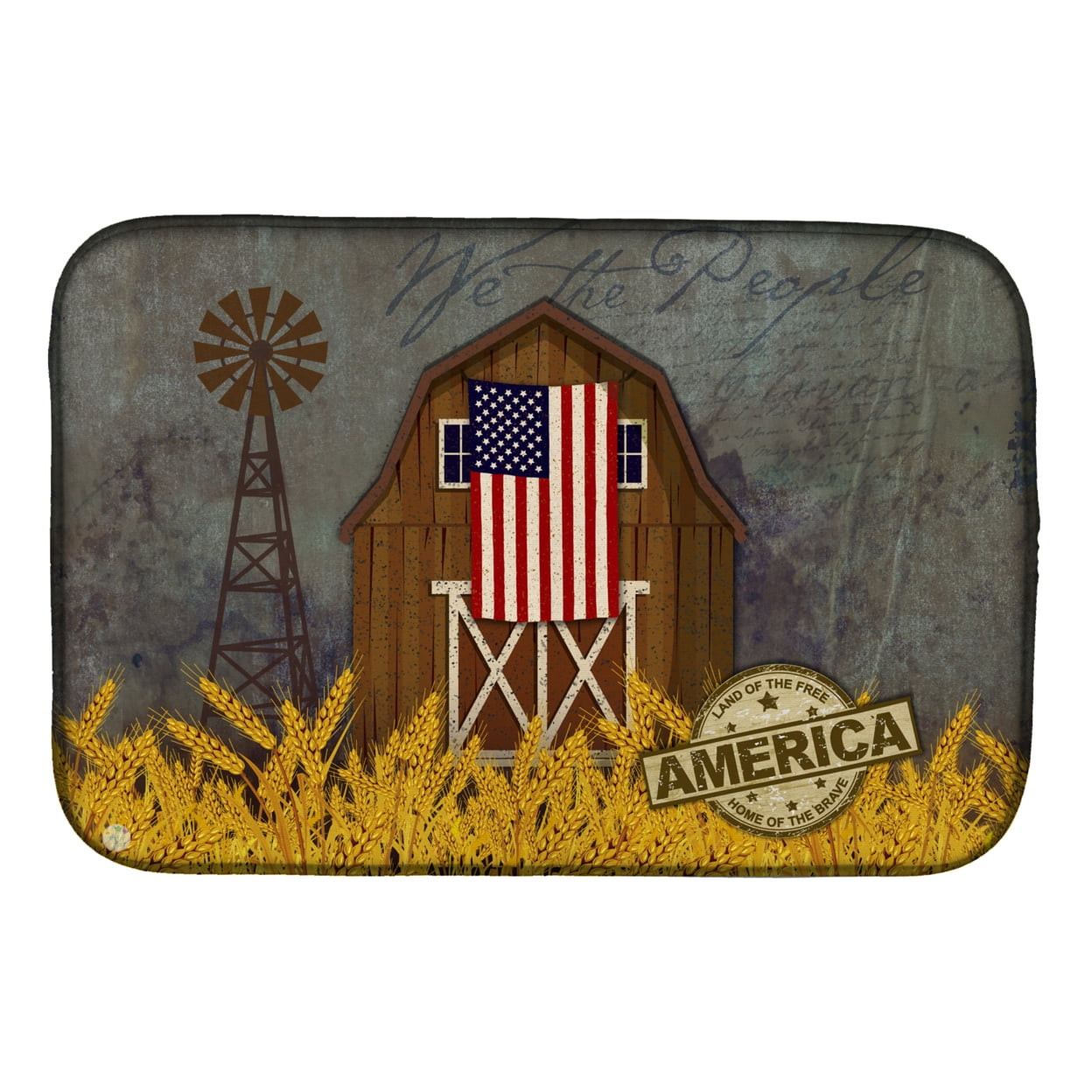 Picture of Carolines Treasures VHA3036DDM Patriotic Barn Land of America Dish Drying Mat