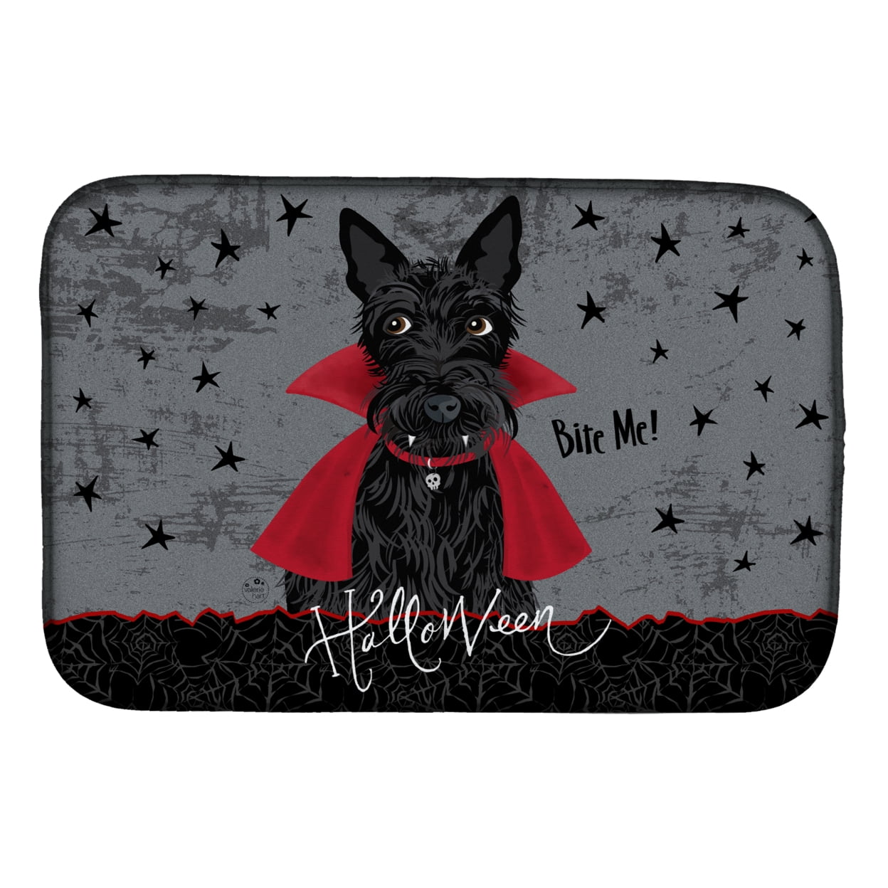 Picture of Carolines Treasures VHA3037DDM Halloween Vampire Scottie Dish Drying Mat