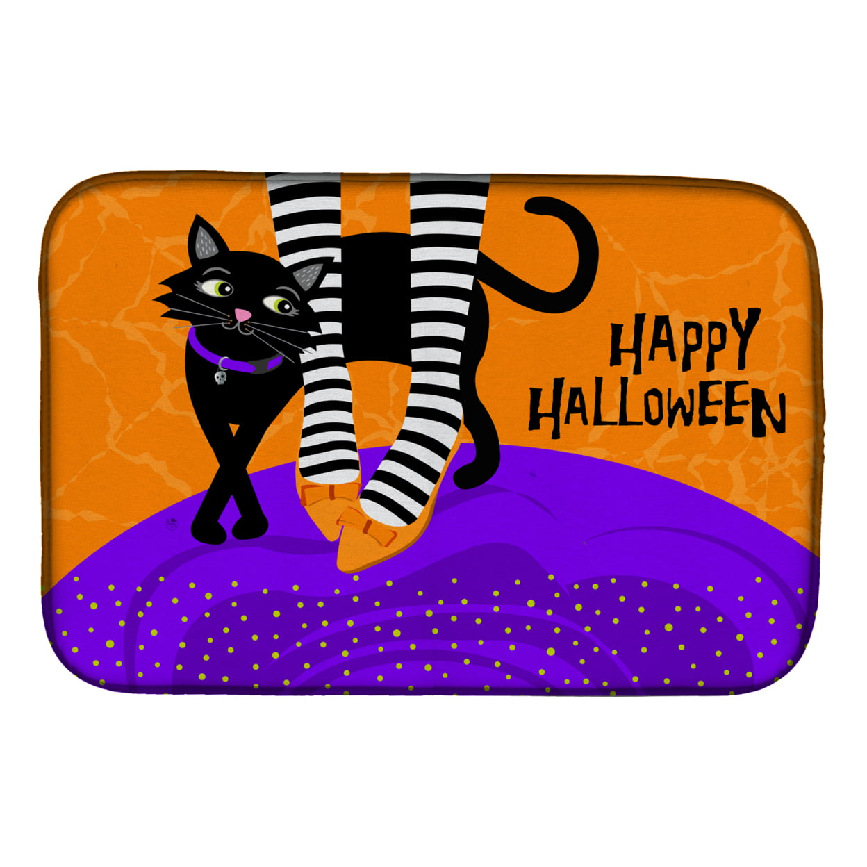 Picture of Carolines Treasures VHA3038DDM Halloween Witches Feet Dish Drying Mat
