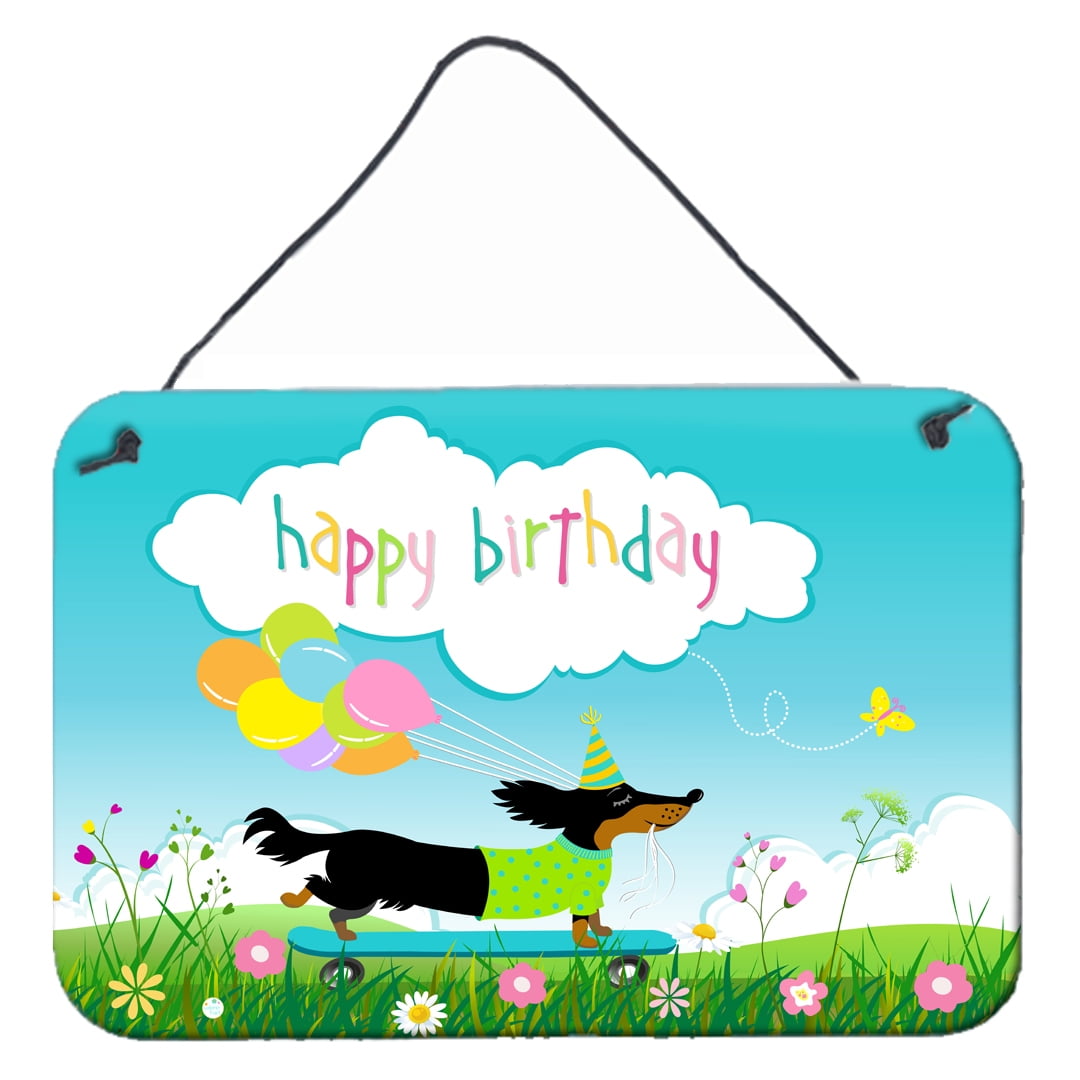 Happy Birthday Dachshund Wall or Door Hanging Prints