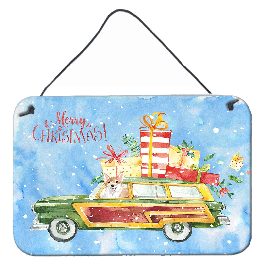 Merry Christmas Corgi Wall or Door Hanging Prints
