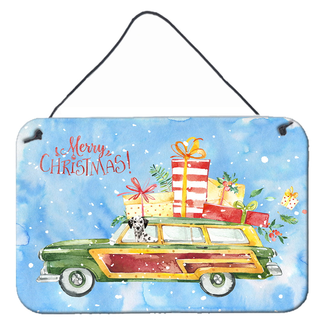 Merry Christmas Dalmatian Wall or Door Hanging Prints