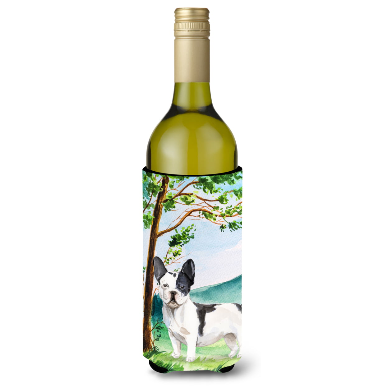 Under the Tree French Bulldog Wine Bottle Beverage Insulator Hugger