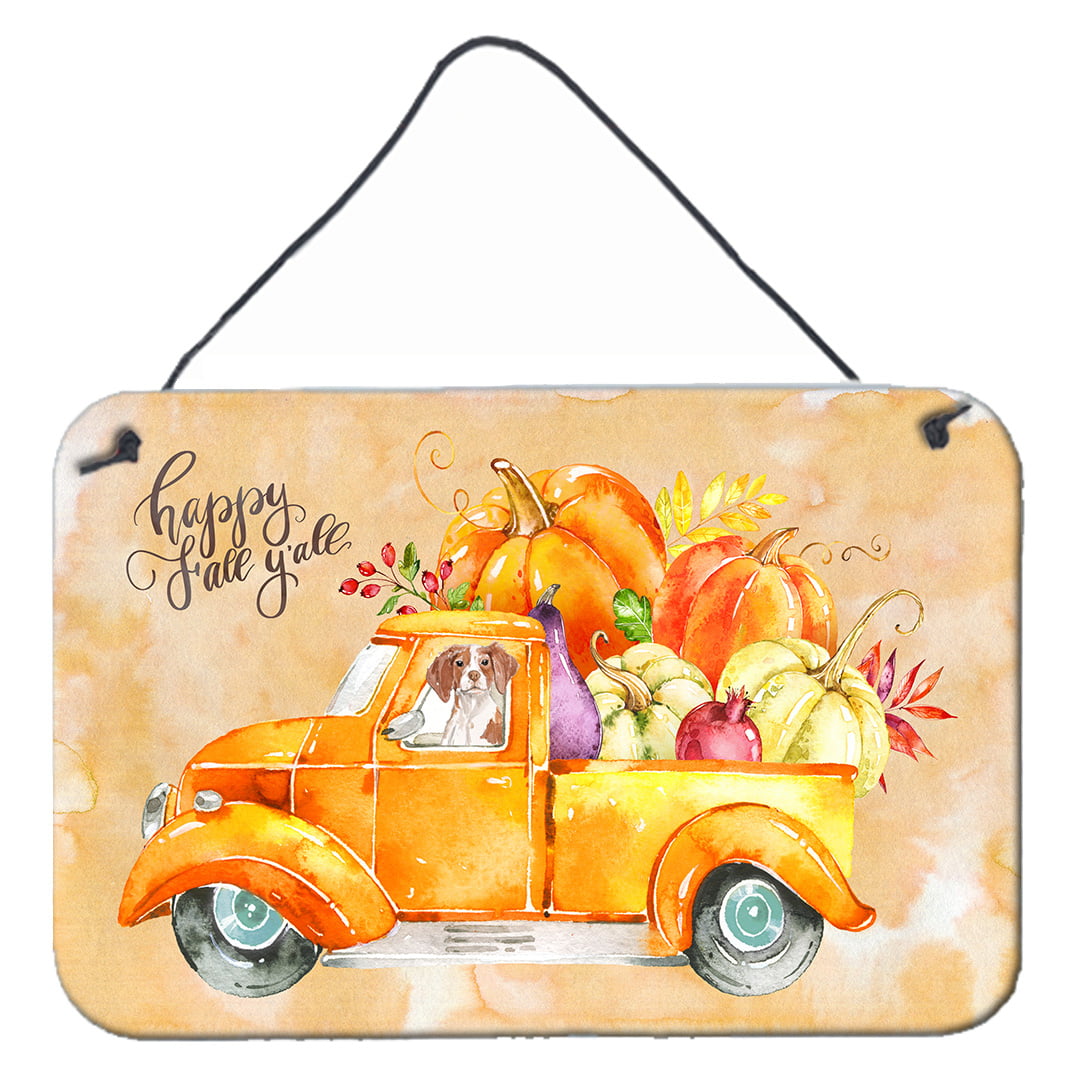 Fall Harvest Brittany Spaniel Wall or Door Hanging Prints
