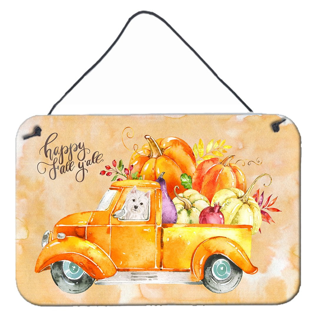 Fall Harvest Westie Wall or Door Hanging Prints