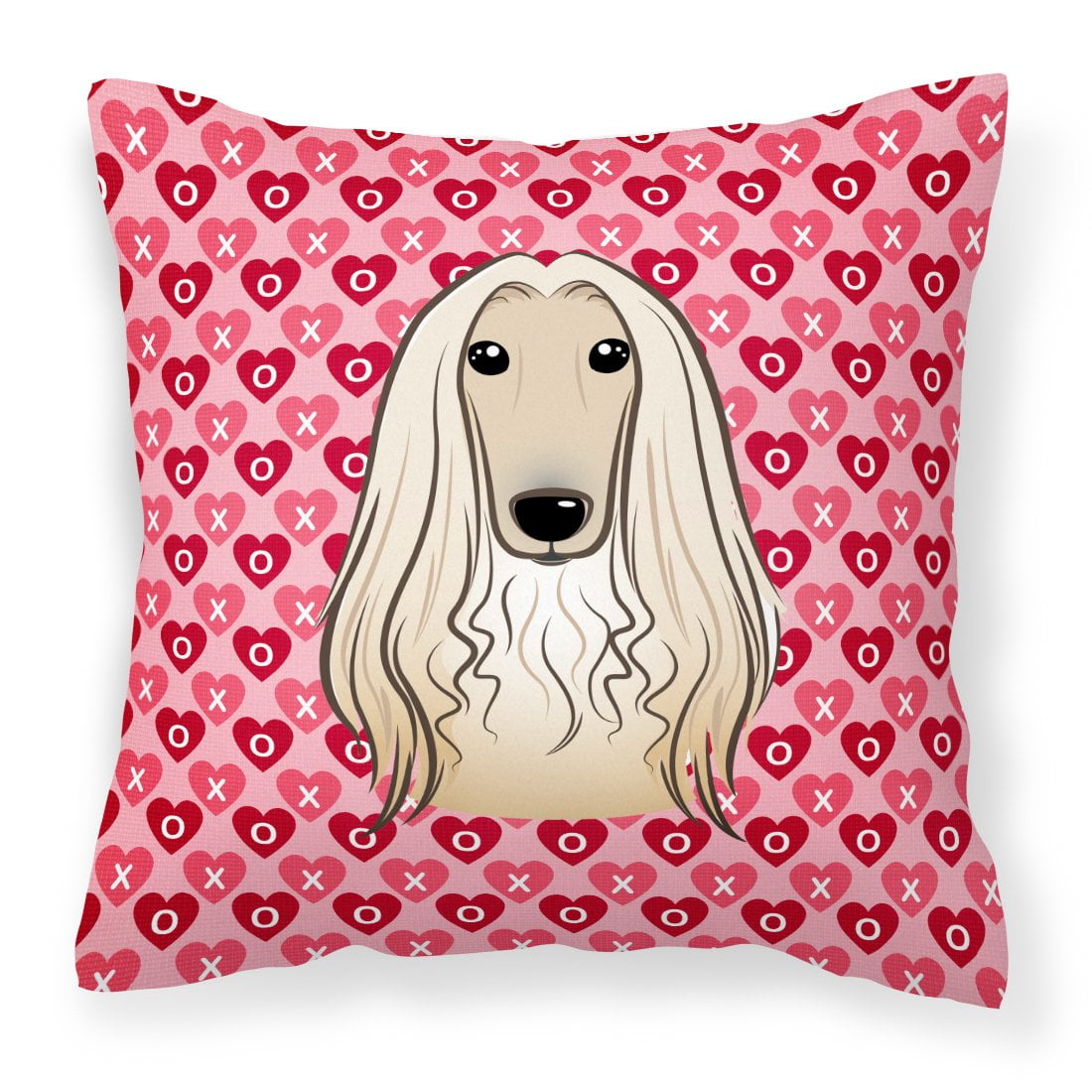 Afghan Hound Hearts Fabric Decorative Pillow