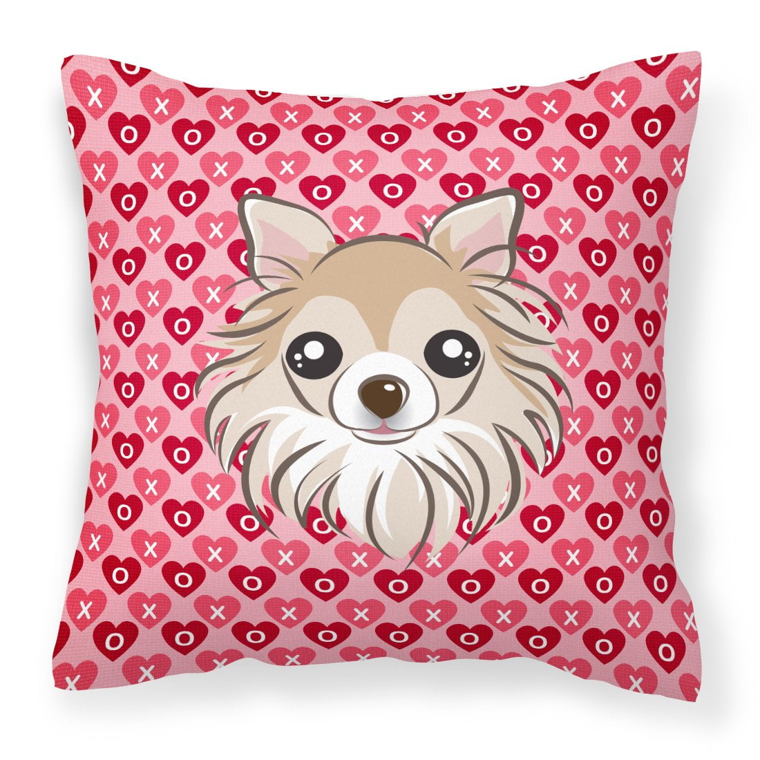 Chihuahua Hearts Fabric Decorative Pillow