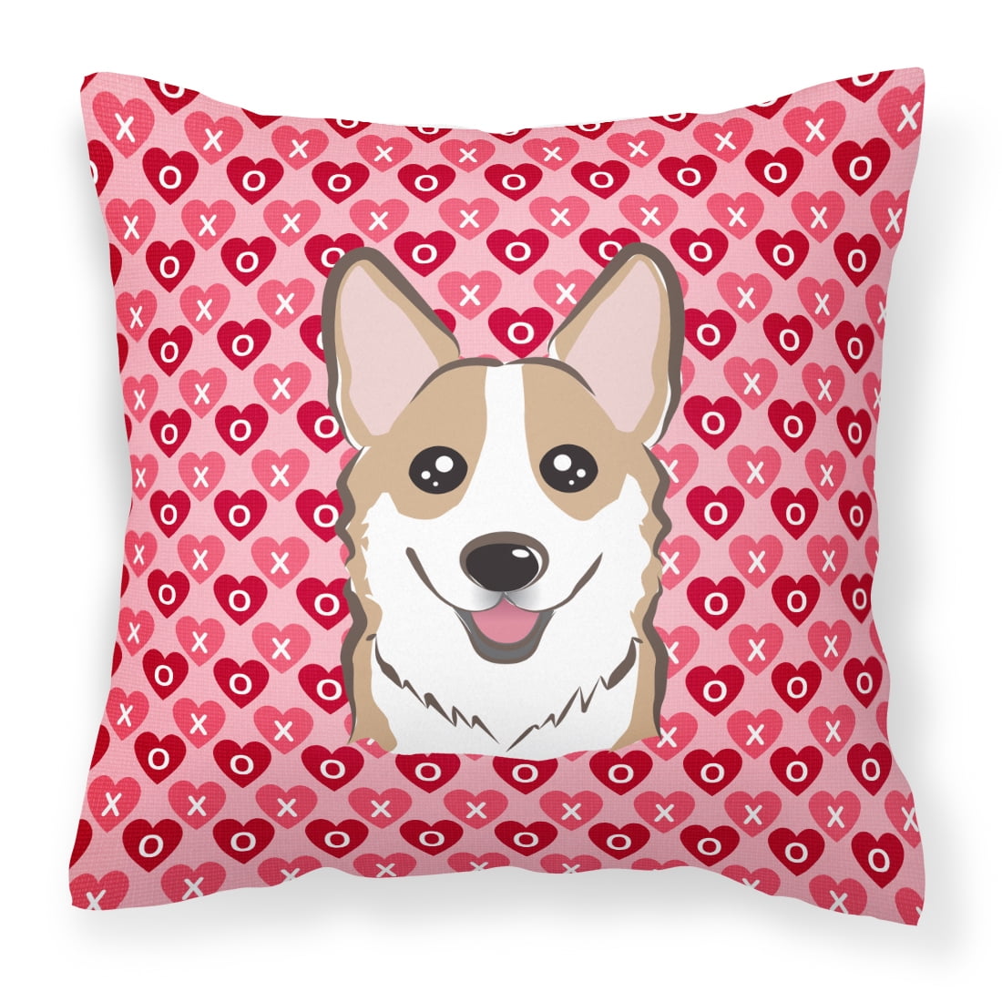 Sable Corgi Hearts Fabric Decorative Pillow
