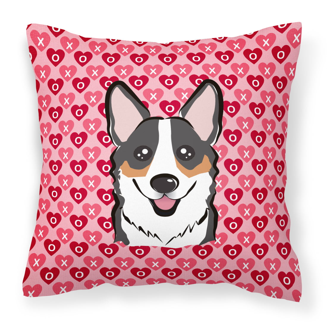 Tricolor Corgi Hearts Fabric Decorative Pillow