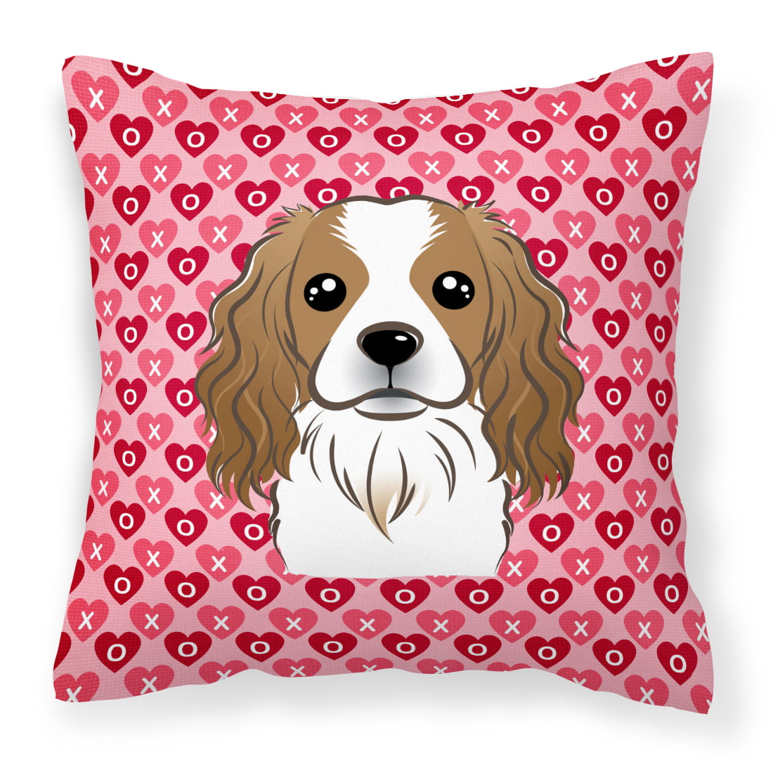 Cavalier Spaniel Hearts Fabric Decorative Pillow