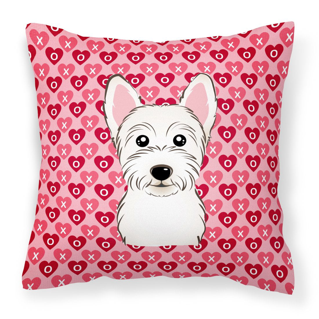 Westie Hearts Fabric Decorative Pillow
