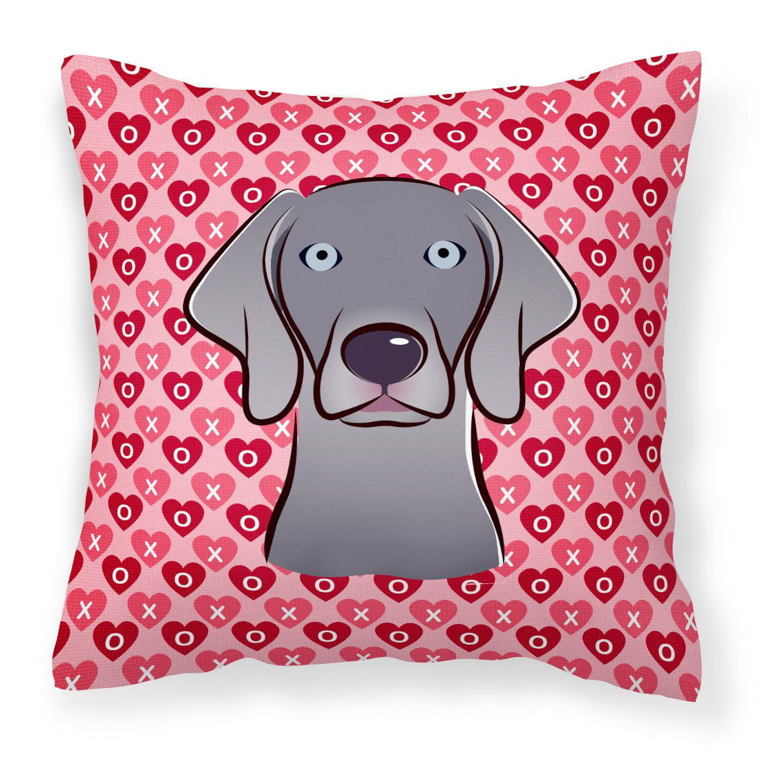 Weimaraner Hearts Fabric Decorative Pillow