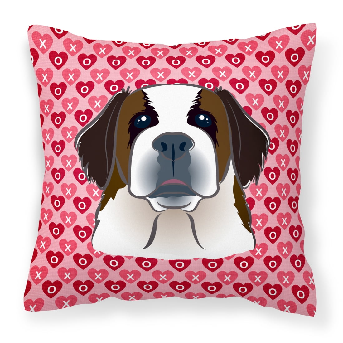 Saint Bernard Hearts Fabric Decorative Pillow