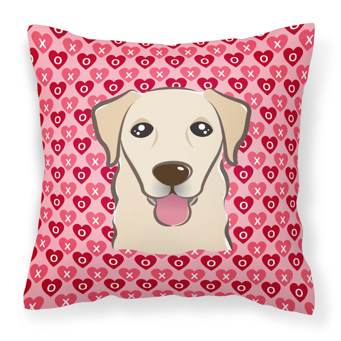 Golden Retriever Hearts Fabric Decorative Pillow