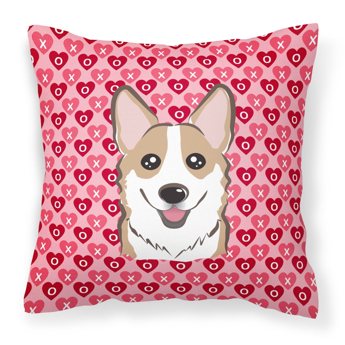 Sable Corgi Hearts Fabric Decorative Pillow