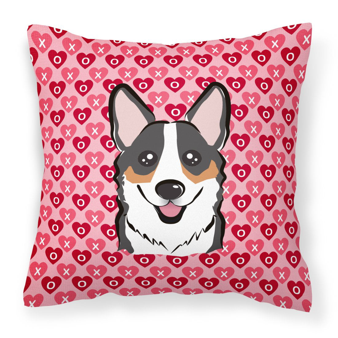 Tricolor Corgi Hearts Fabric Decorative Pillow