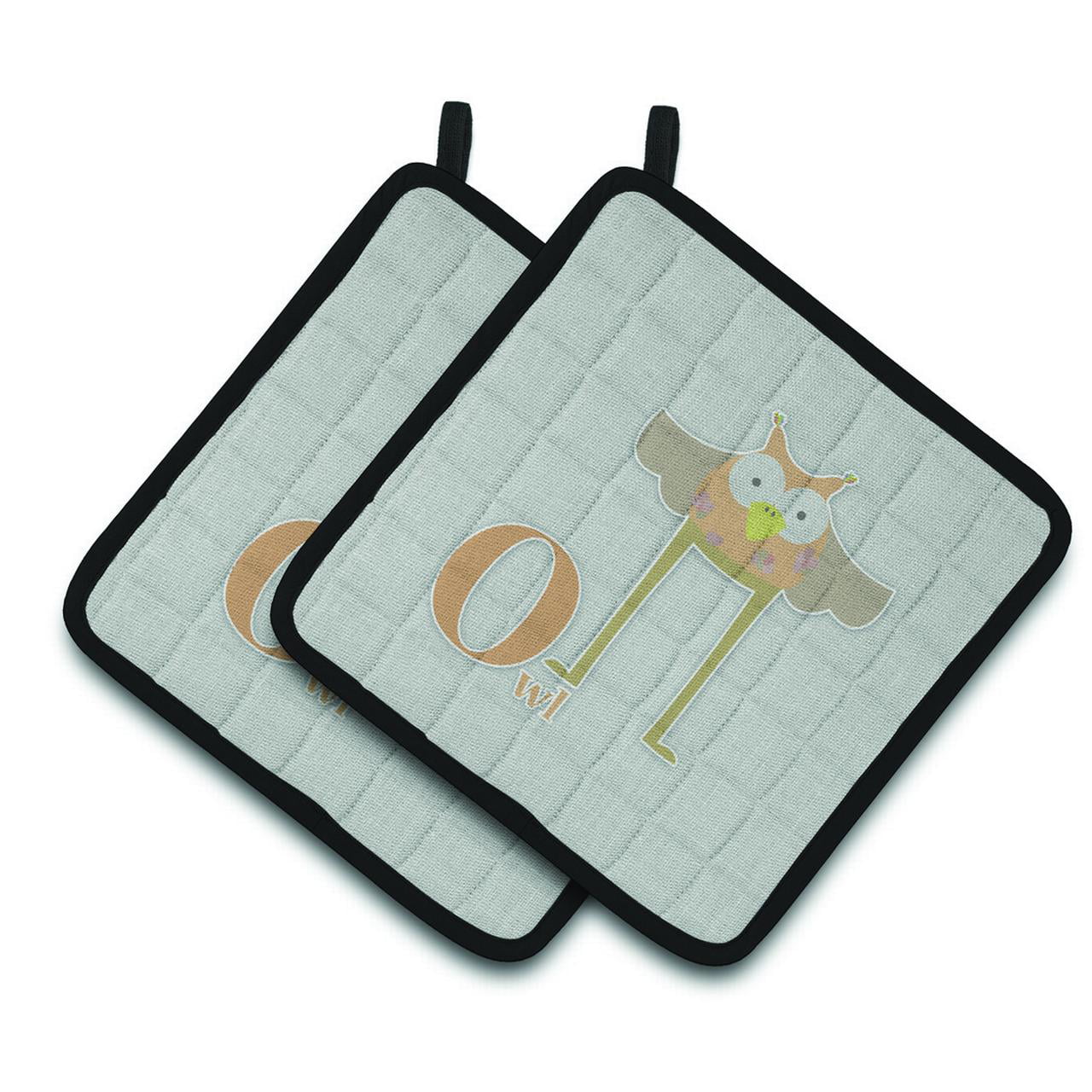 Alphabet O For Owl Pair of Pot Holders