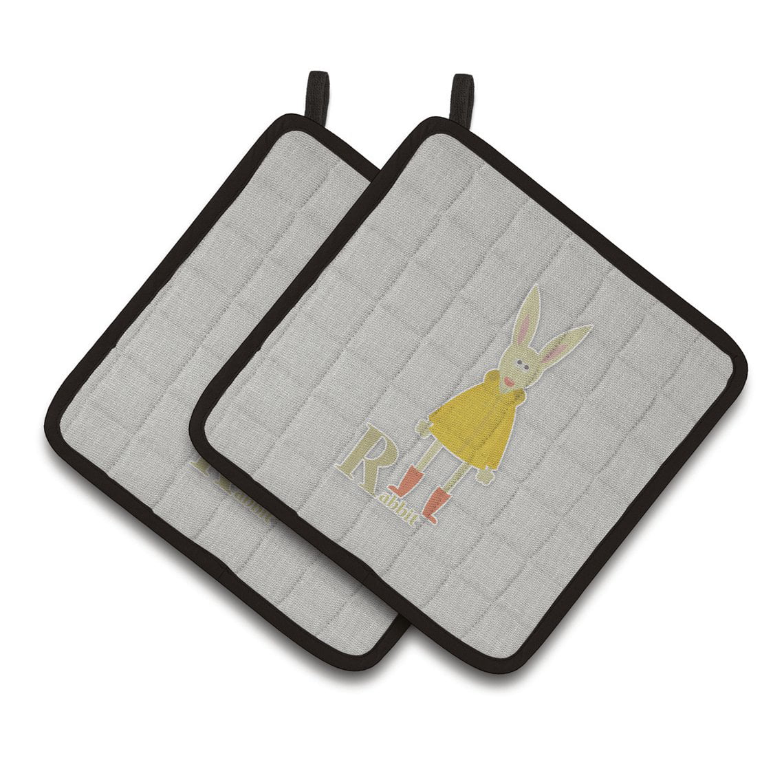 Alphabet R For Rabbit Pair of Pot Holders
