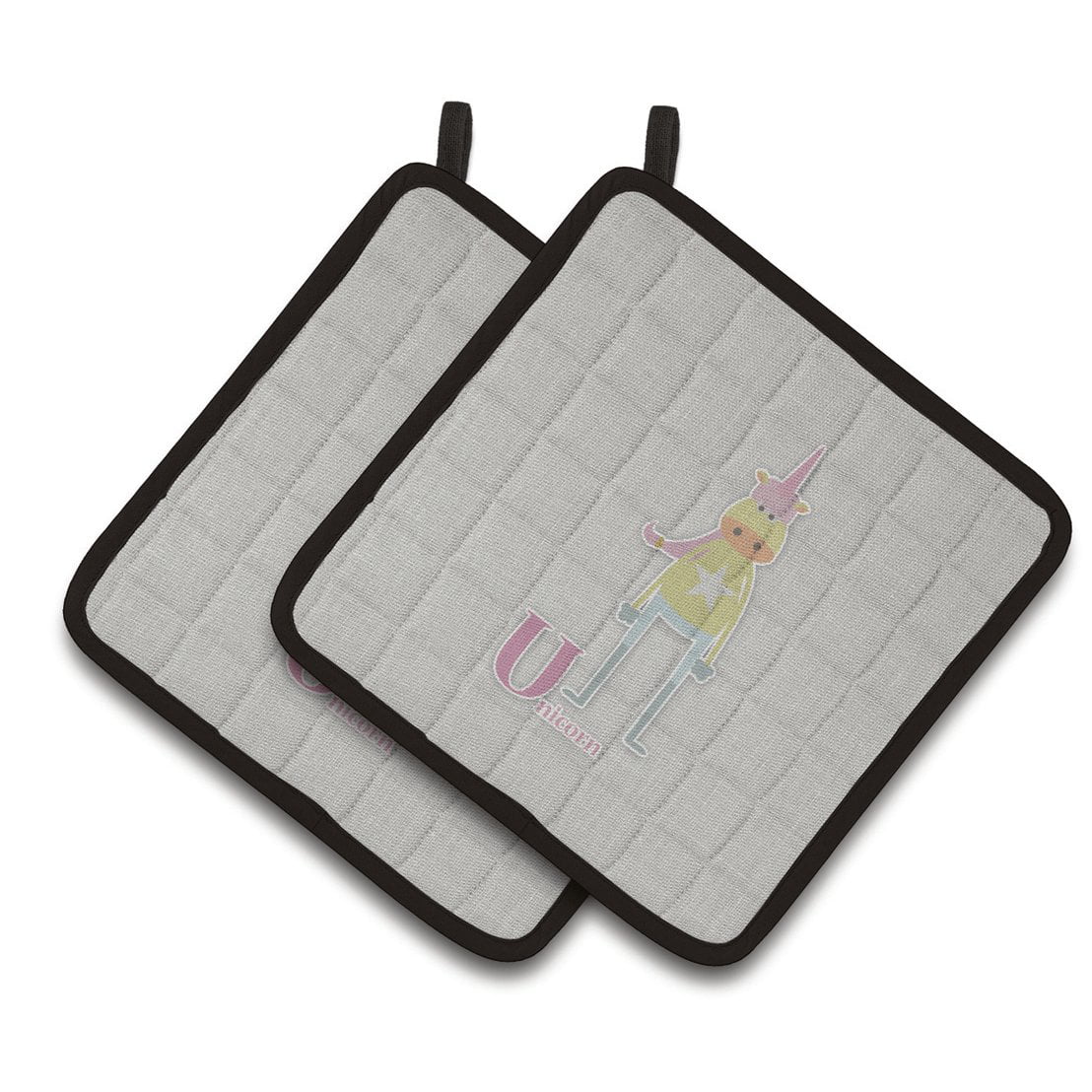 Alphabet U For Unicorn Pair of Pot Holders