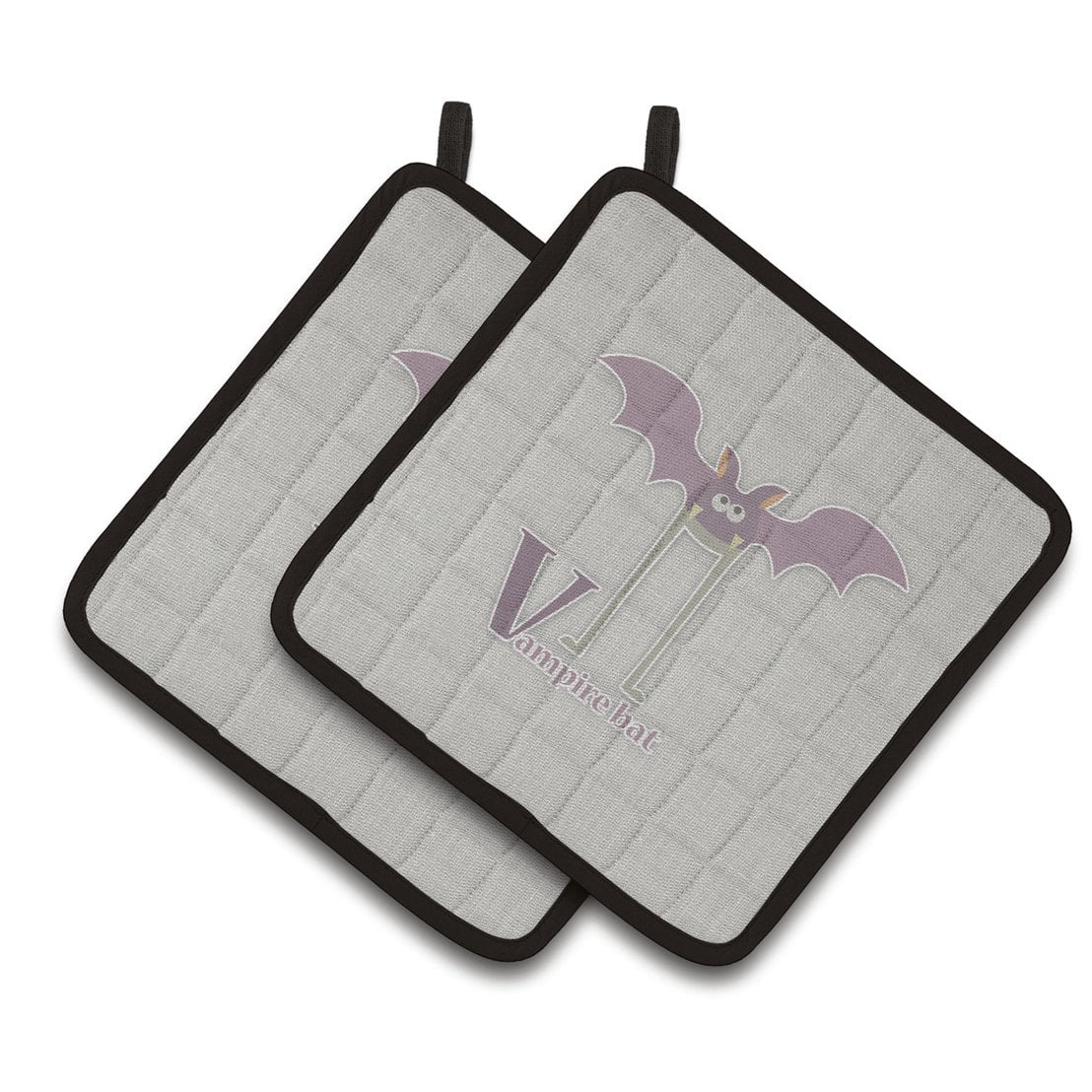 Alphabet V For Vampire Bat Pair of Pot Holders