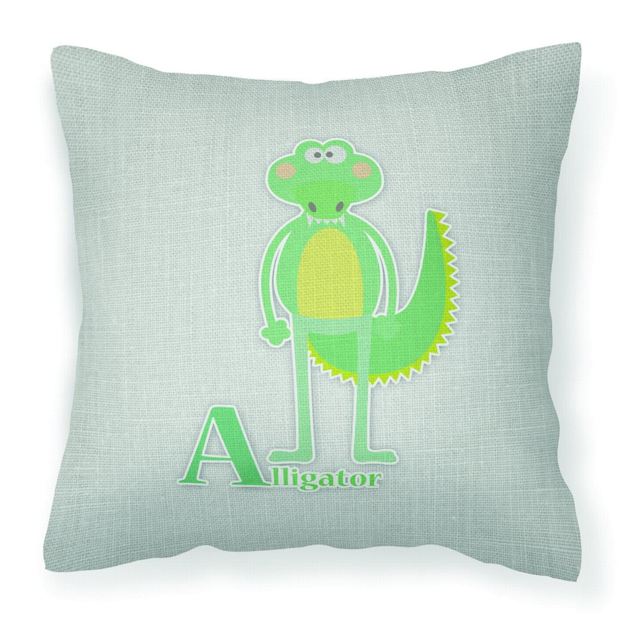 Alphabet A For Alligator Fabric Decorative Pillow