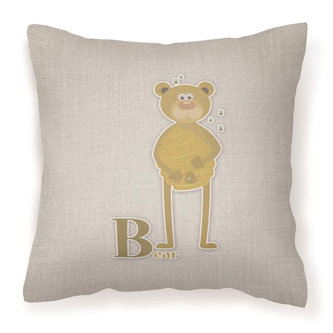 Alphabet B For Bear Fabric Decorative Pillow