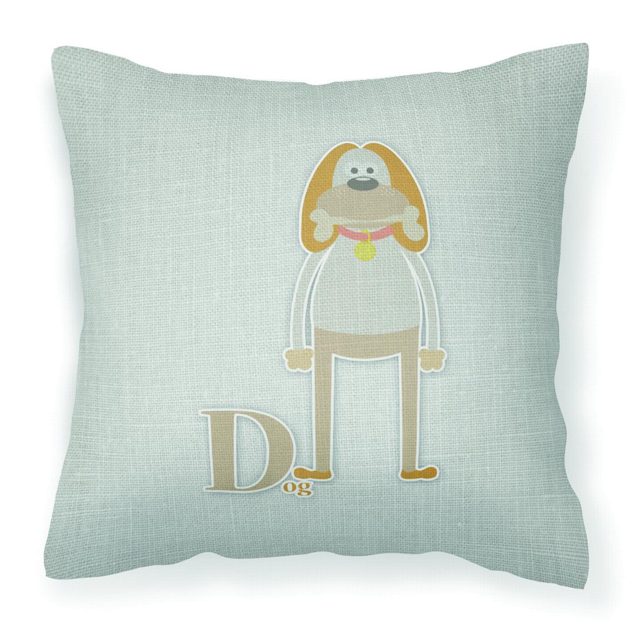 Alphabet D For Dog Fabric Decorative Pillow