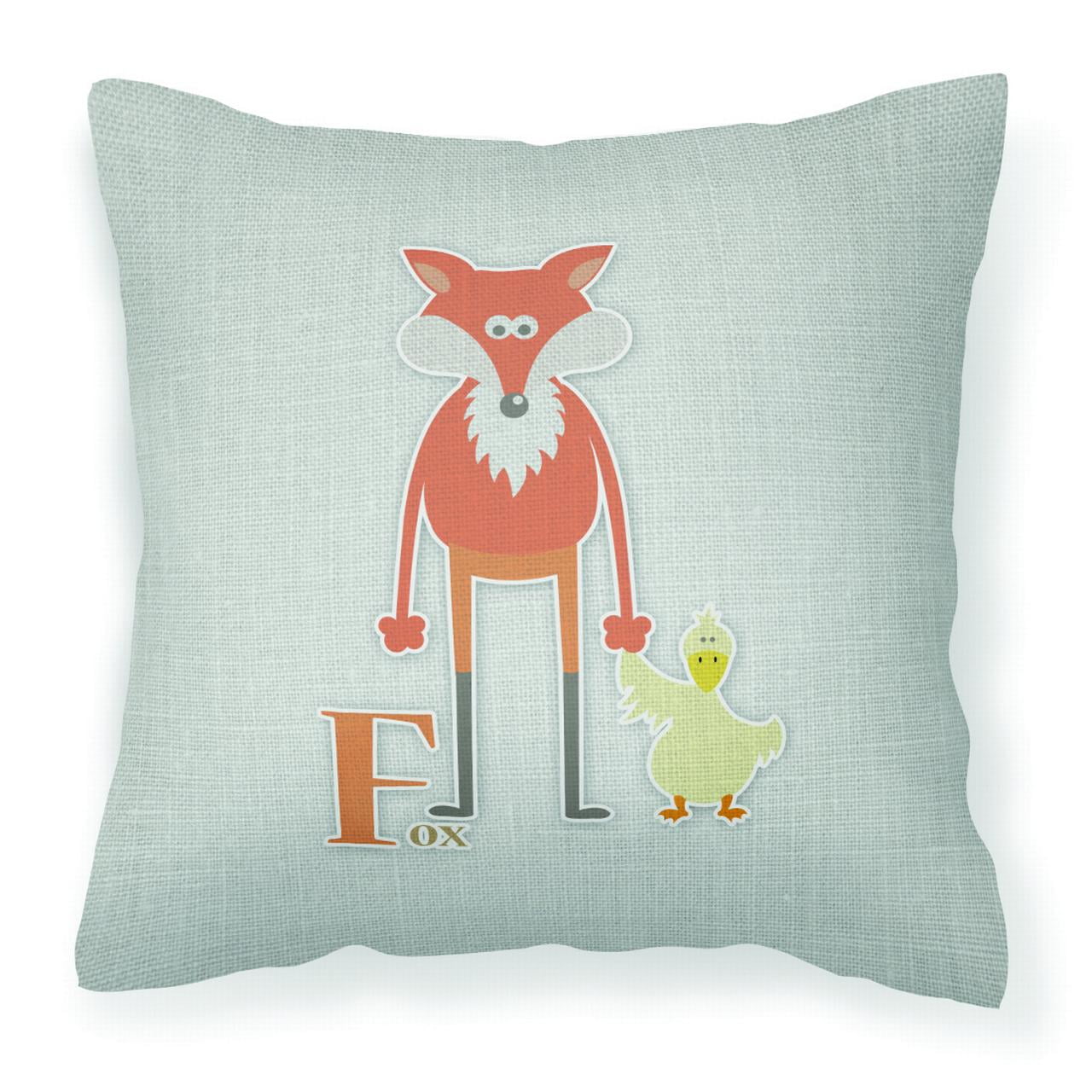Alphabet F For Fox Fabric Decorative Pillow
