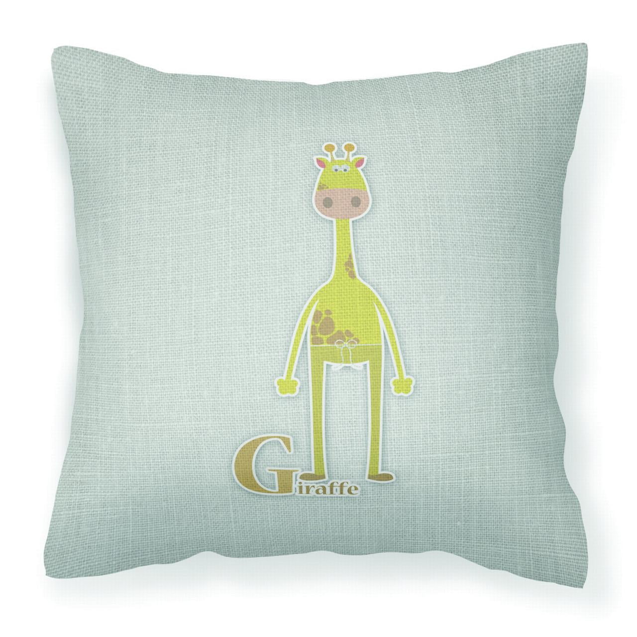 Alphabet G For Giraffe Fabric Decorative Pillow
