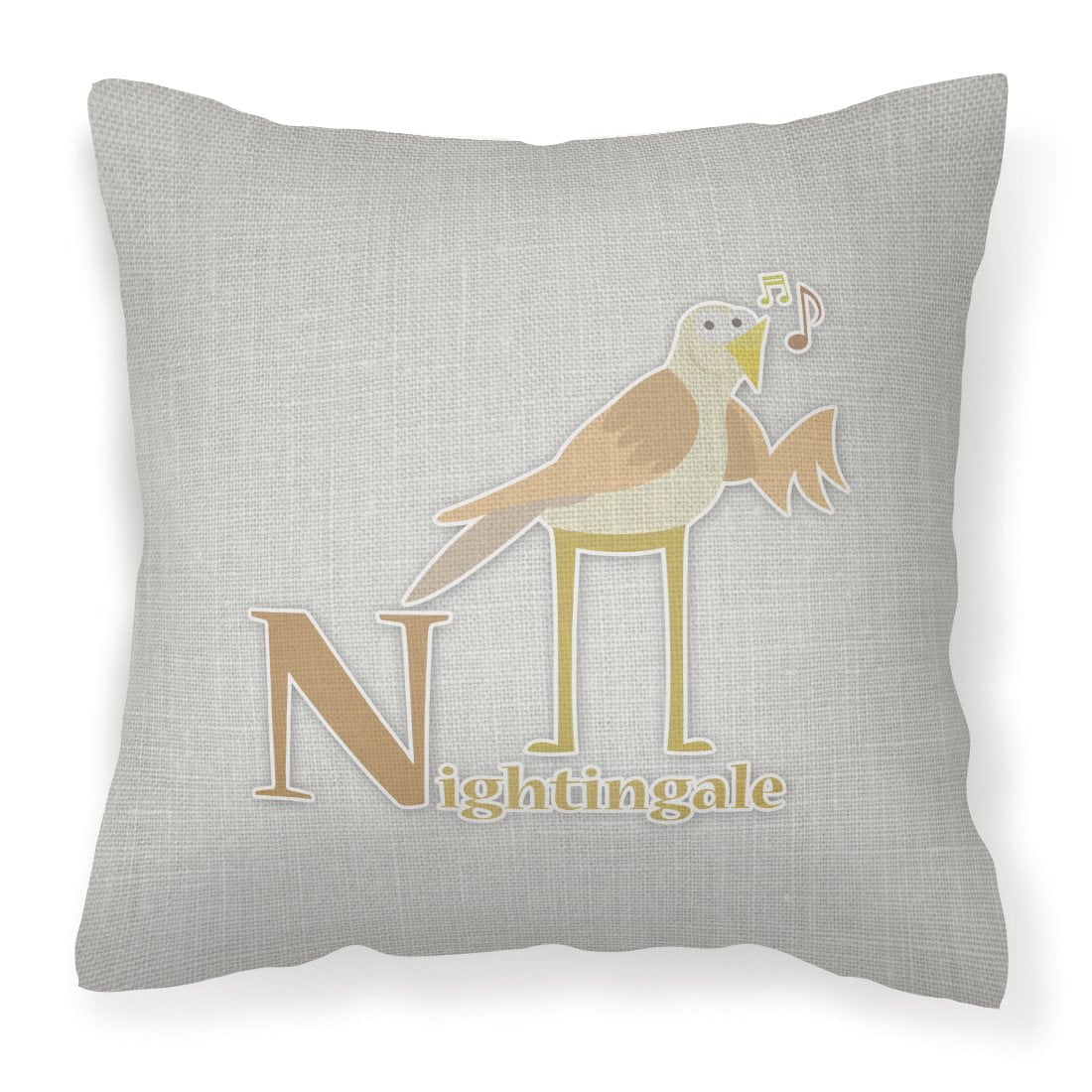Alphabet N For Nightingale Fabric Decorative Pillow