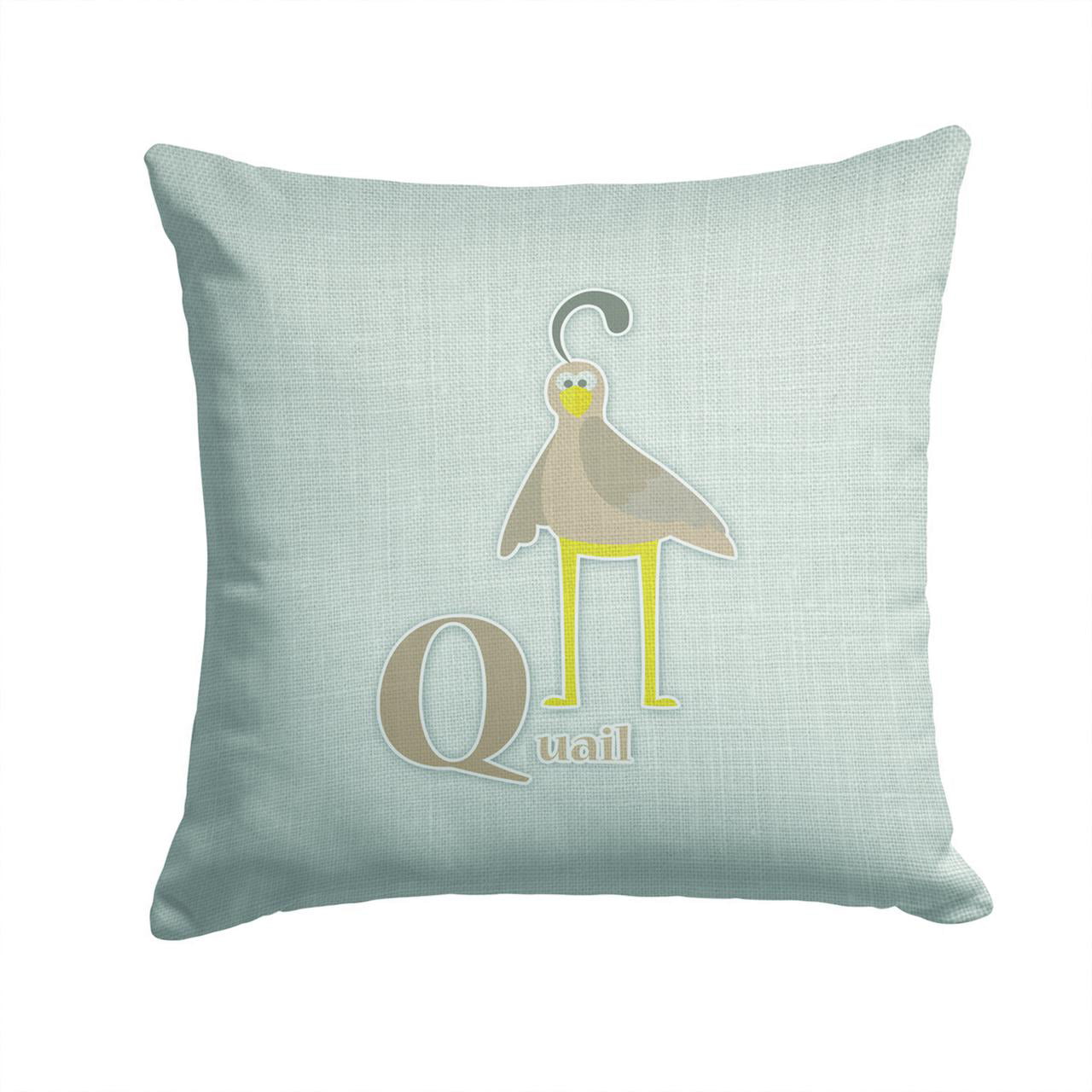 Alphabet Q For Quail Fabric Decorative Pillow
