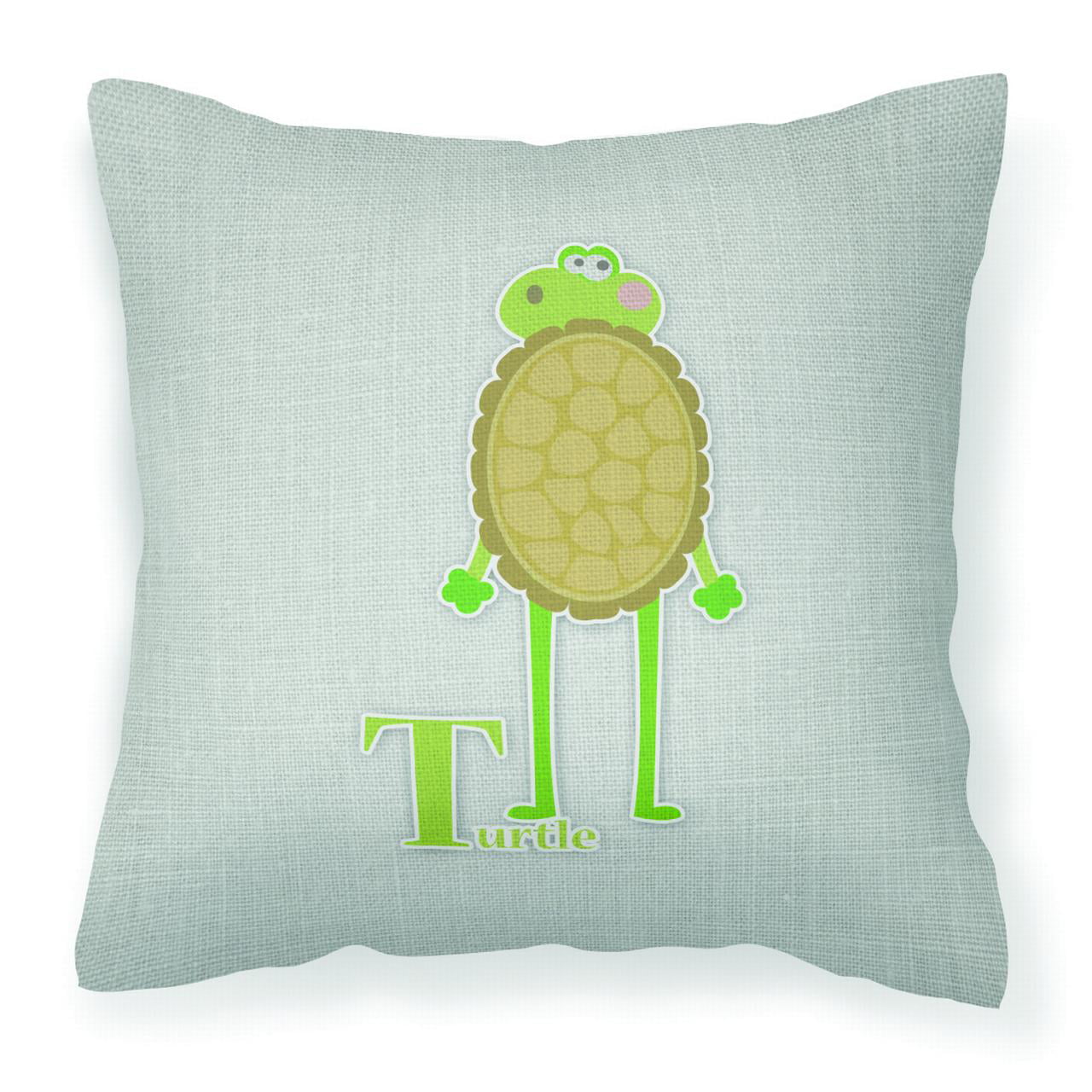 Alphabet T For Turtle Fabric Decorative Pillow